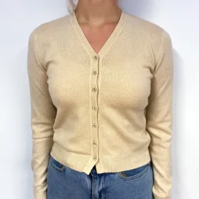Brunello Cucinello Soft Beige Cashmere V-Neck Cardigan Small