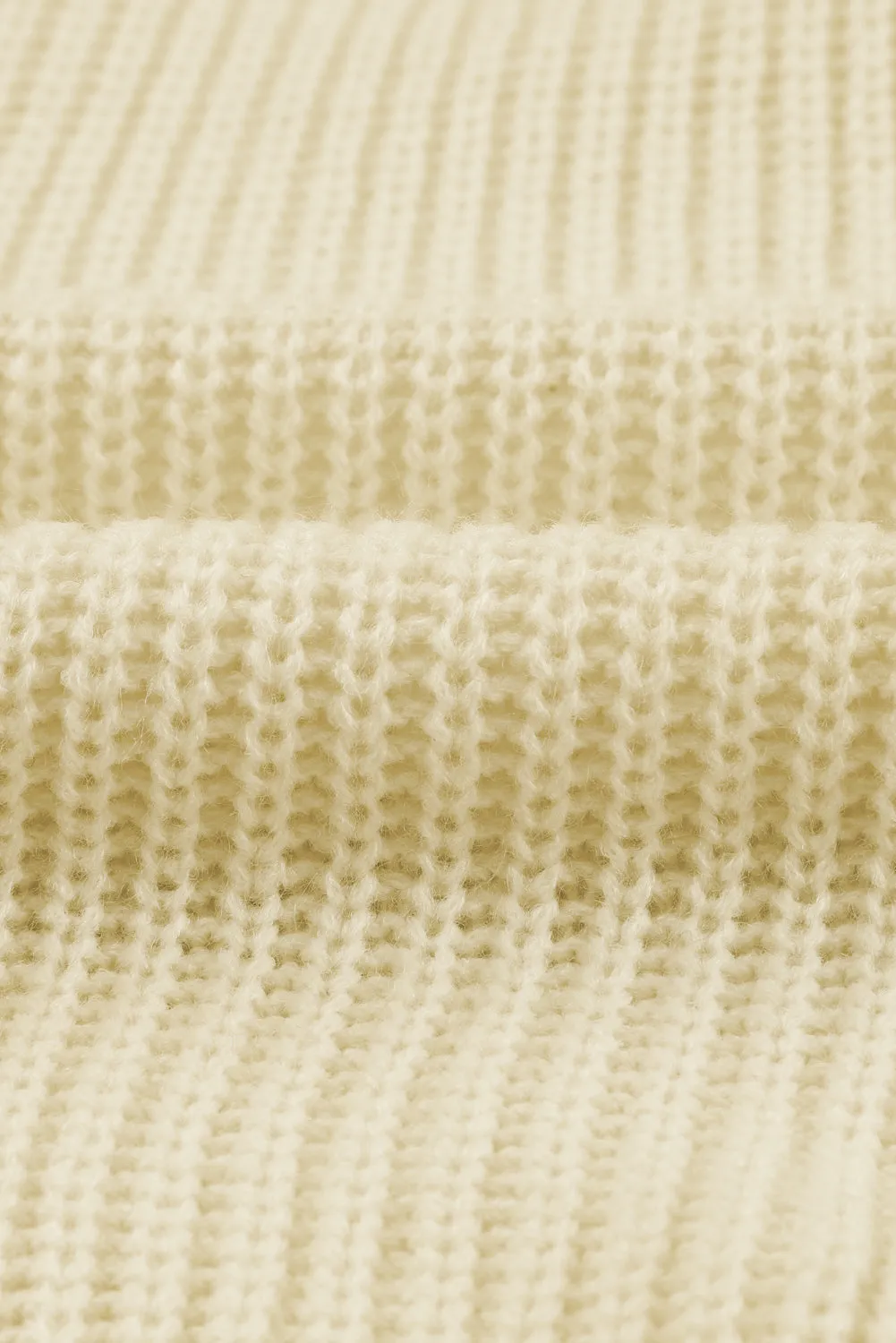 Button Front Ribbed Lantern Sleeve Cardigan