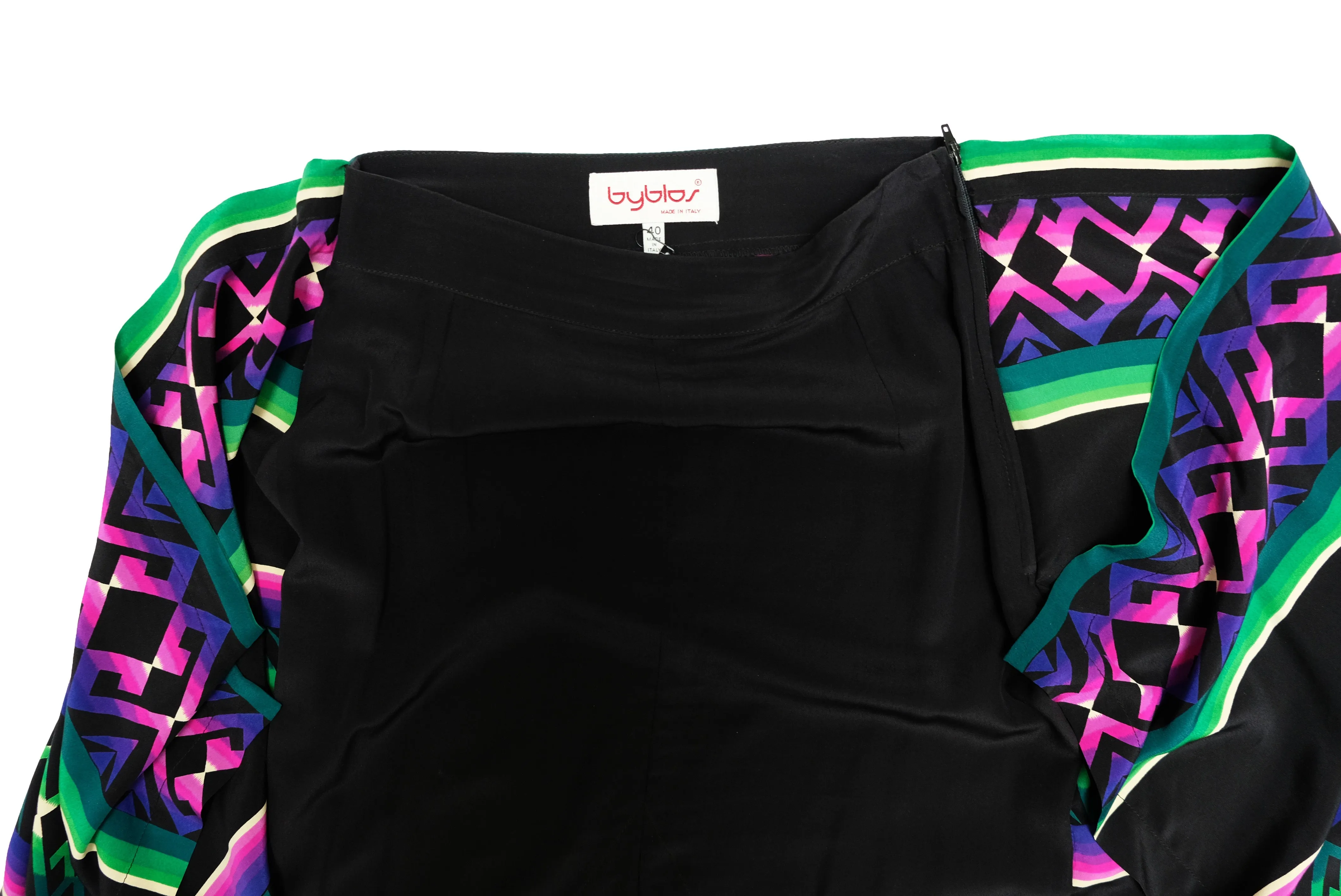 Byblos Vintage Wrap Skirt in Graphic Print, EU40
