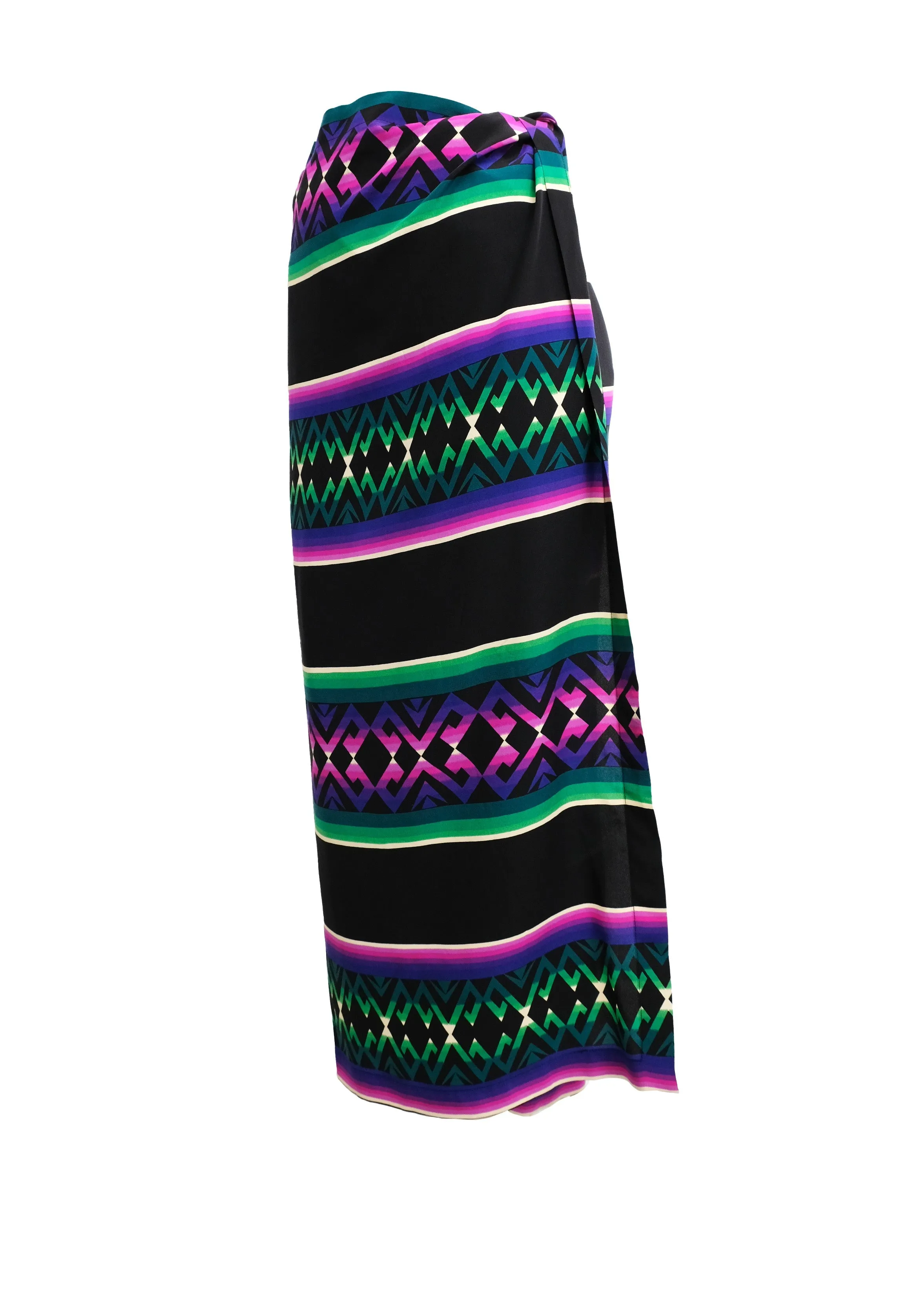 Byblos Vintage Wrap Skirt in Graphic Print, EU40