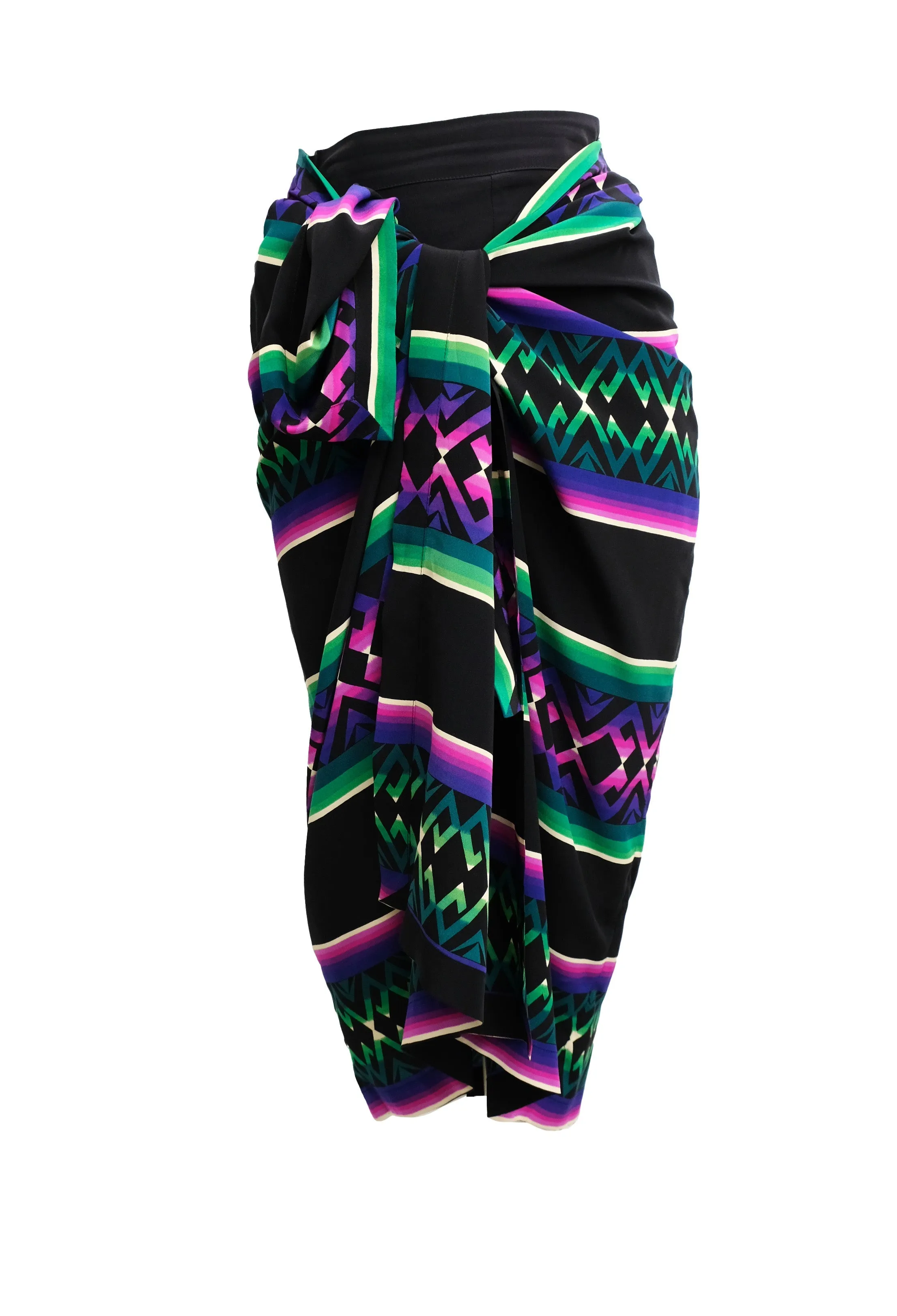 Byblos Vintage Wrap Skirt in Graphic Print, EU40