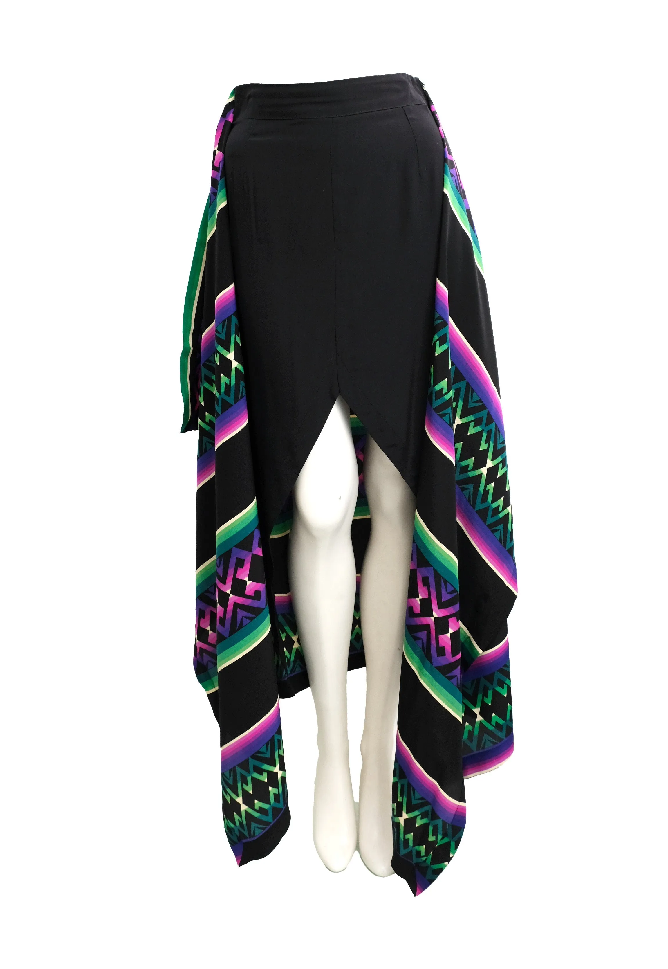 Byblos Vintage Wrap Skirt in Graphic Print, EU40
