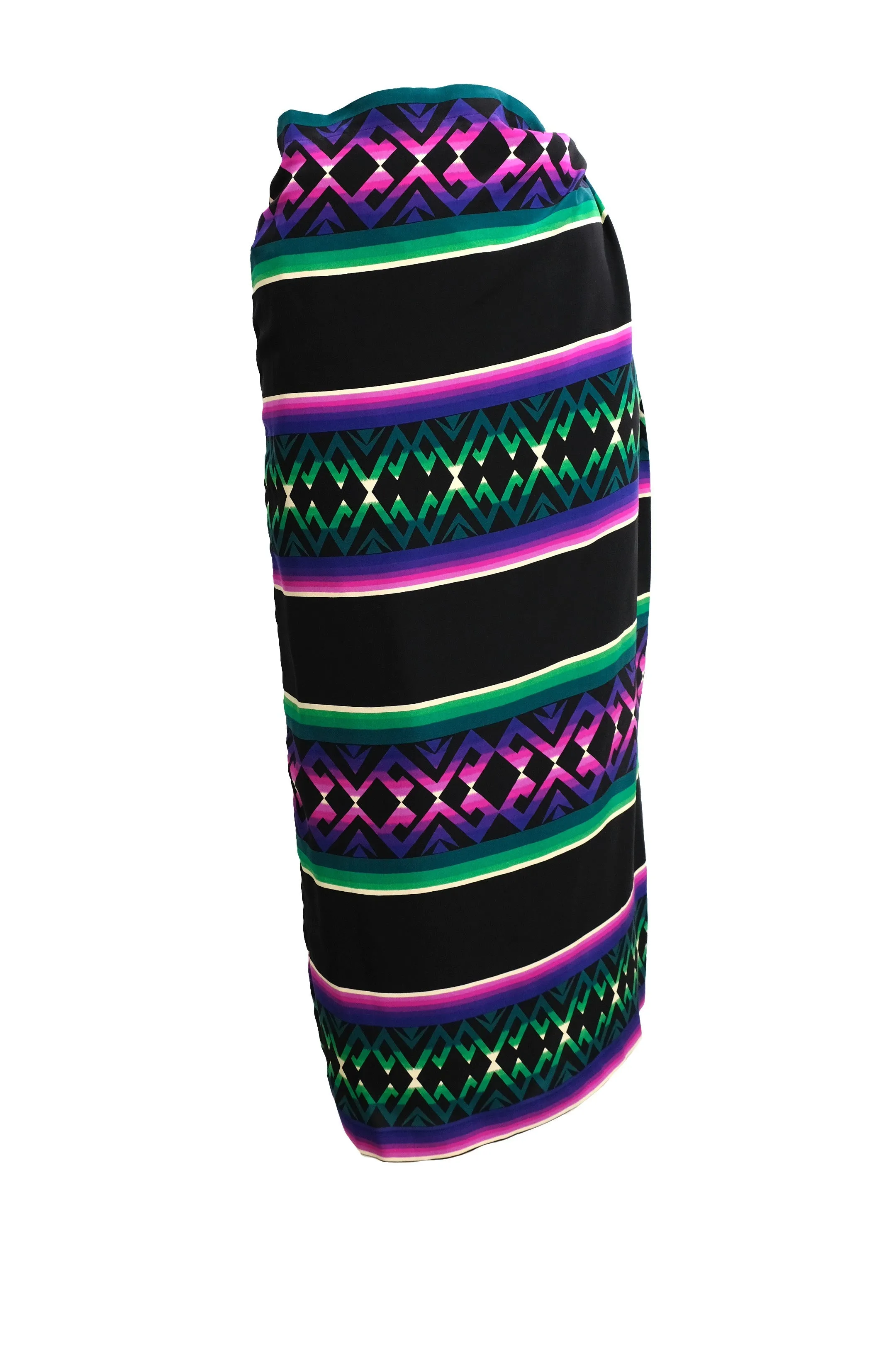 Byblos Vintage Wrap Skirt in Graphic Print, EU40