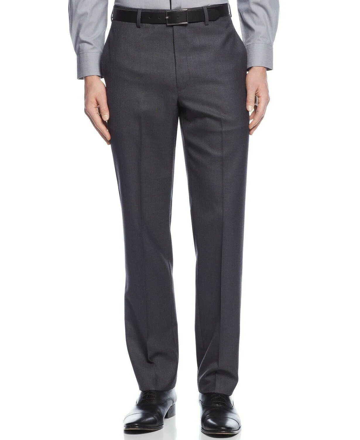 Calvin Klein Mens Slim fit Dress Pants 35 / 30 Grey Solid