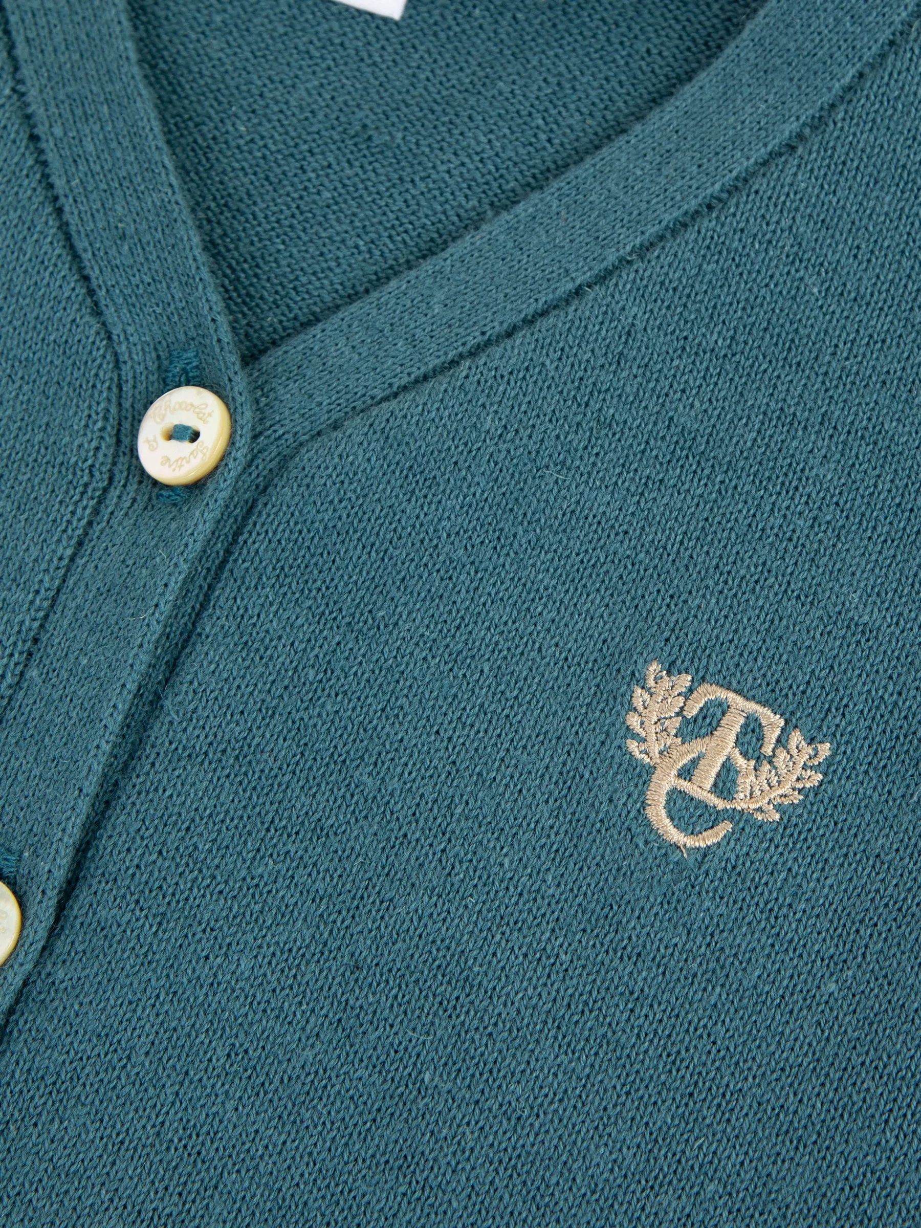 Cardigan - Duck green knit