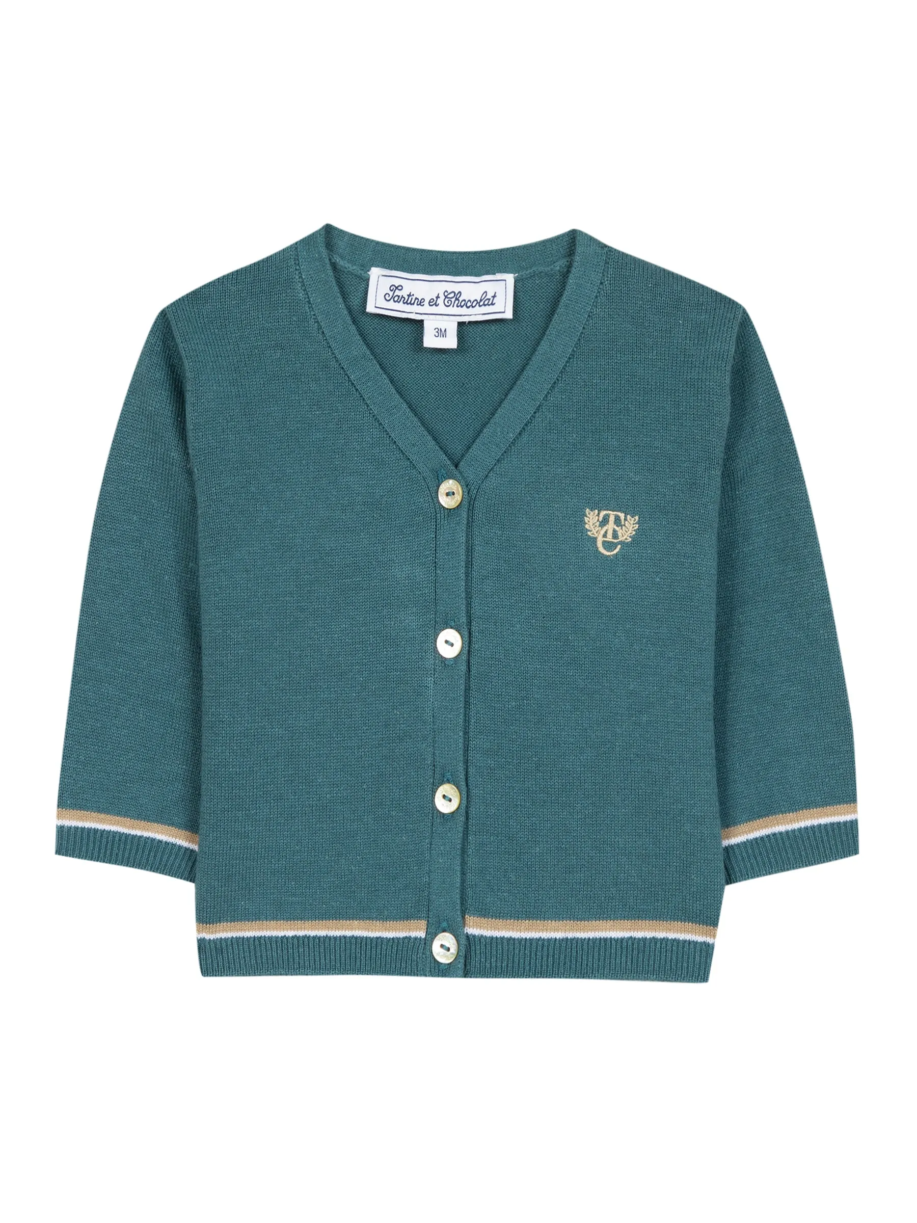 Cardigan - Duck green knit