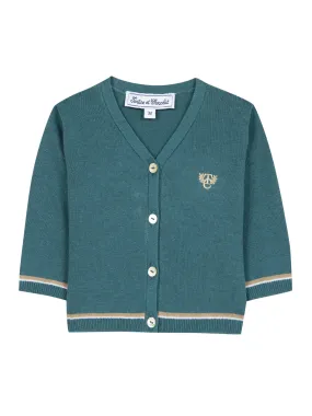 Cardigan - Duck green knit