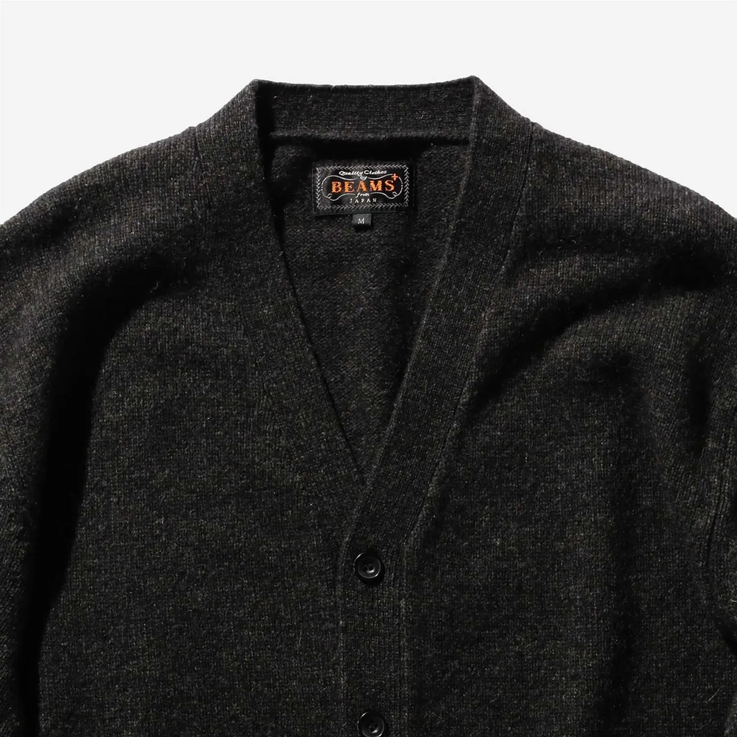 Cardigan Elbow Patch 7G - Charcoal