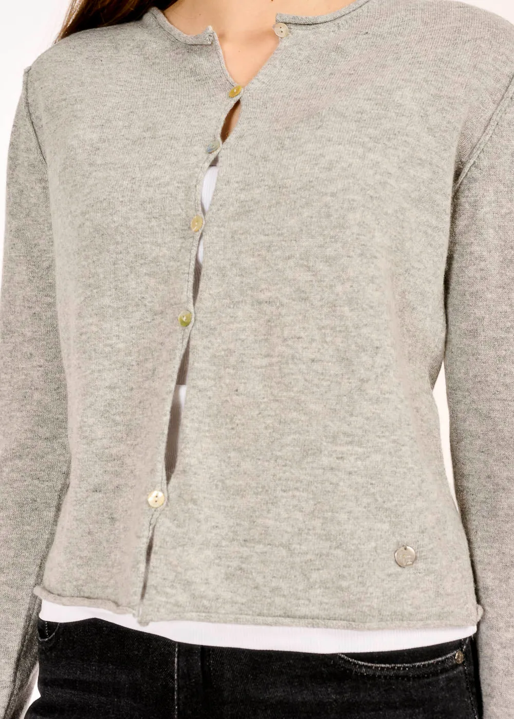 Cardigan mit Rollkante