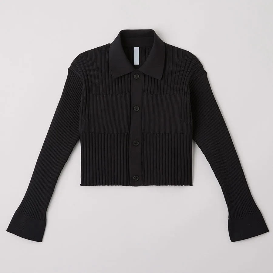 【CFCL/シーエフシーエル】<br>FLUTED CROPPED SHIRT CARDIGAN <br>CF007KE111