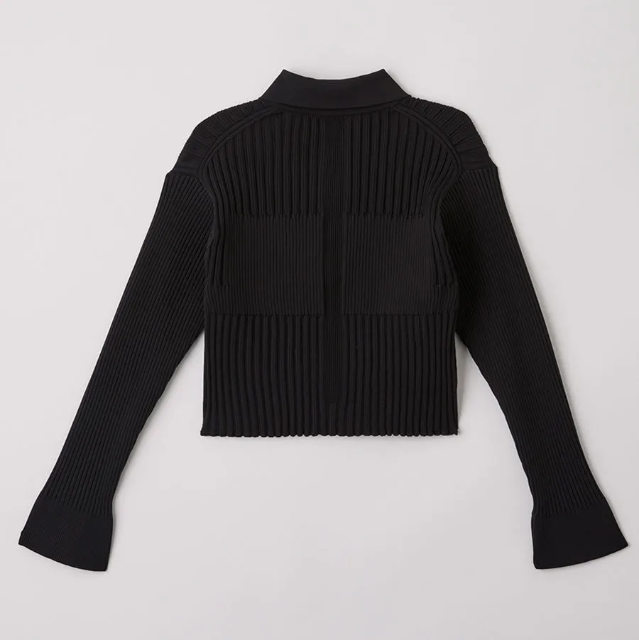 【CFCL/シーエフシーエル】<br>FLUTED CROPPED SHIRT CARDIGAN <br>CF007KE111
