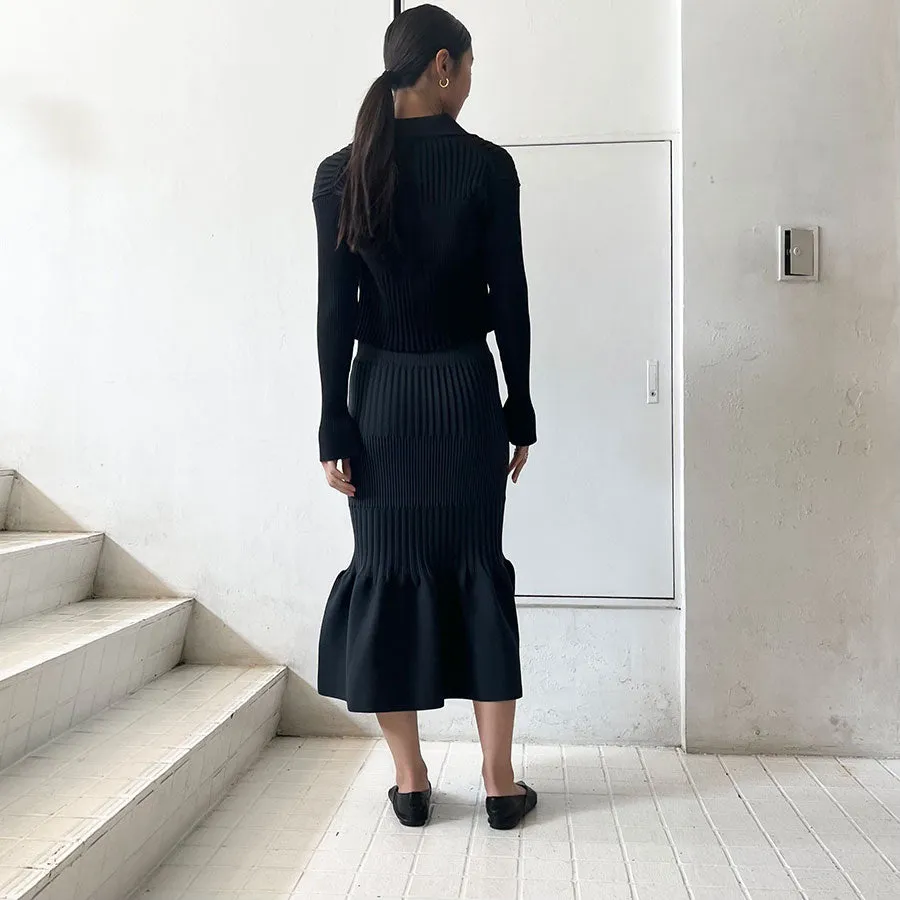 【CFCL/シーエフシーエル】<br>FLUTED CROPPED SHIRT CARDIGAN <br>CF007KE111