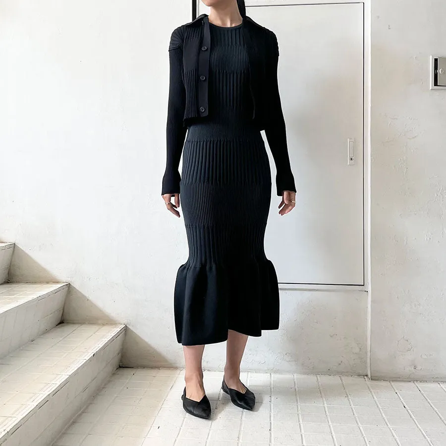 【CFCL/シーエフシーエル】<br>FLUTED CROPPED SHIRT CARDIGAN <br>CF007KE111