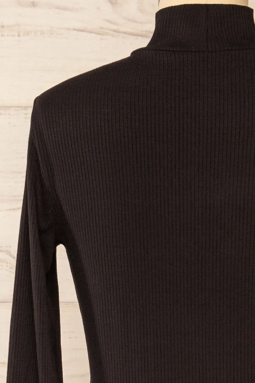Chalandry | Short Black Long Sleeve Skater Dress