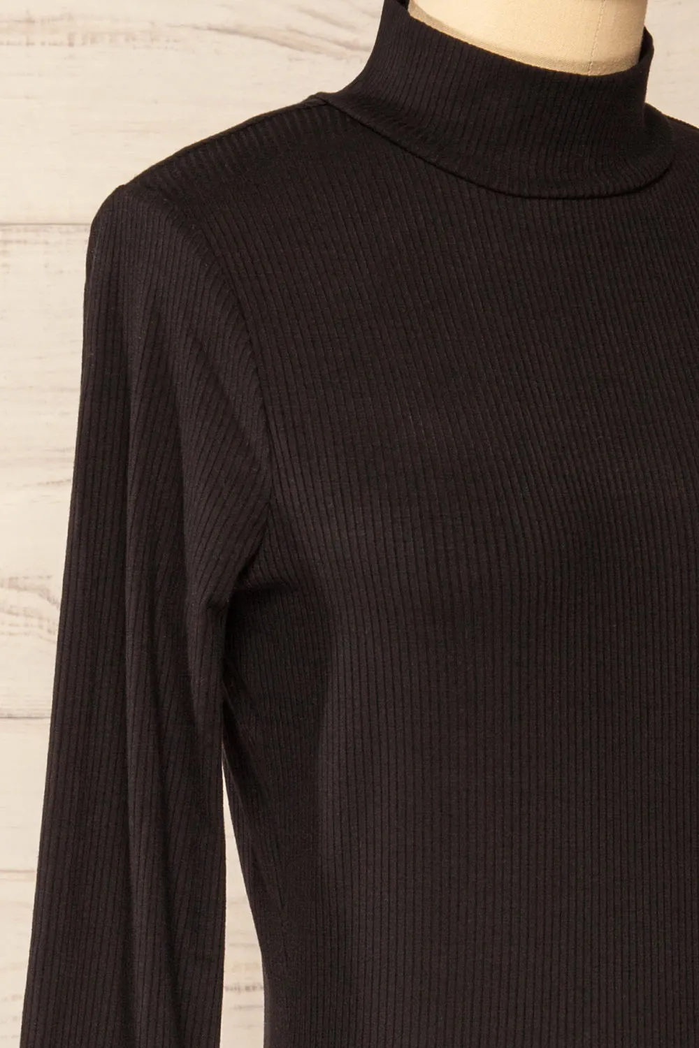 Chalandry | Short Black Long Sleeve Skater Dress