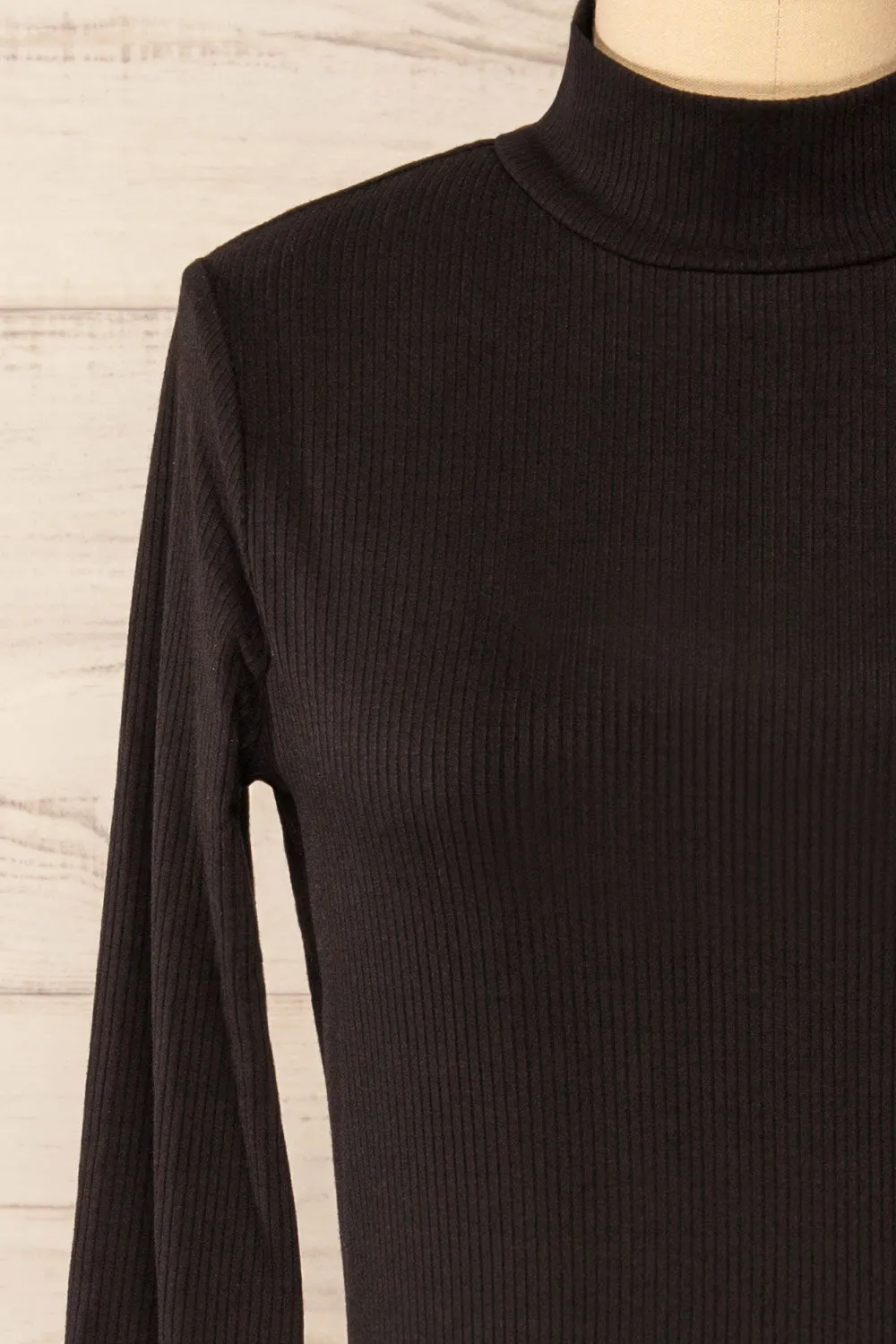 Chalandry | Short Black Long Sleeve Skater Dress