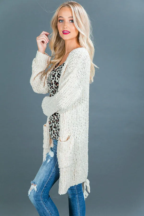 Champagne and Cozy Cardigan