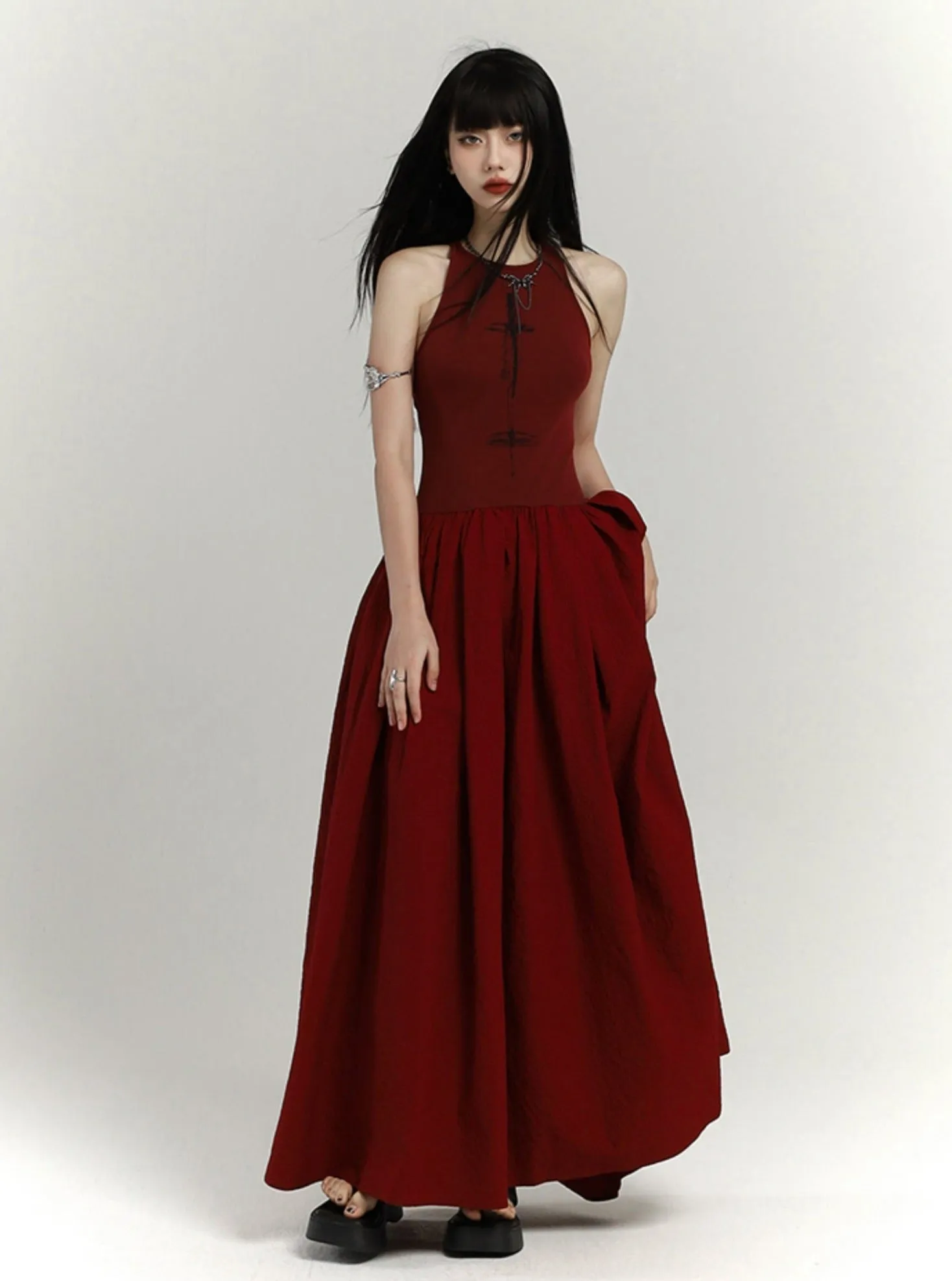 Chinese Red Slip Adult Dress