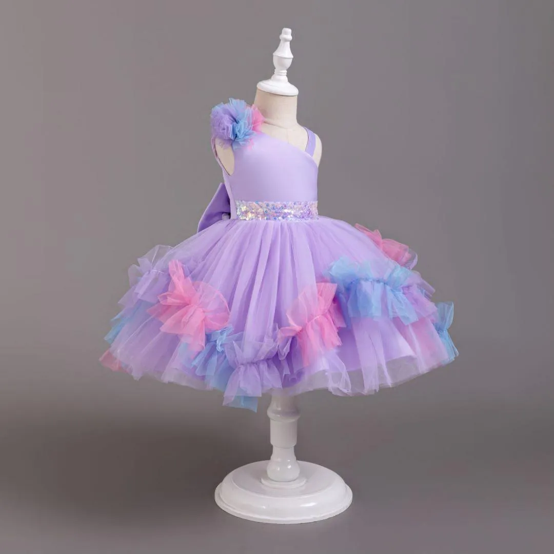 Christmas Flower Dress baby birthday party princess Chroma TuTu dress for girls 9M-6Year wear