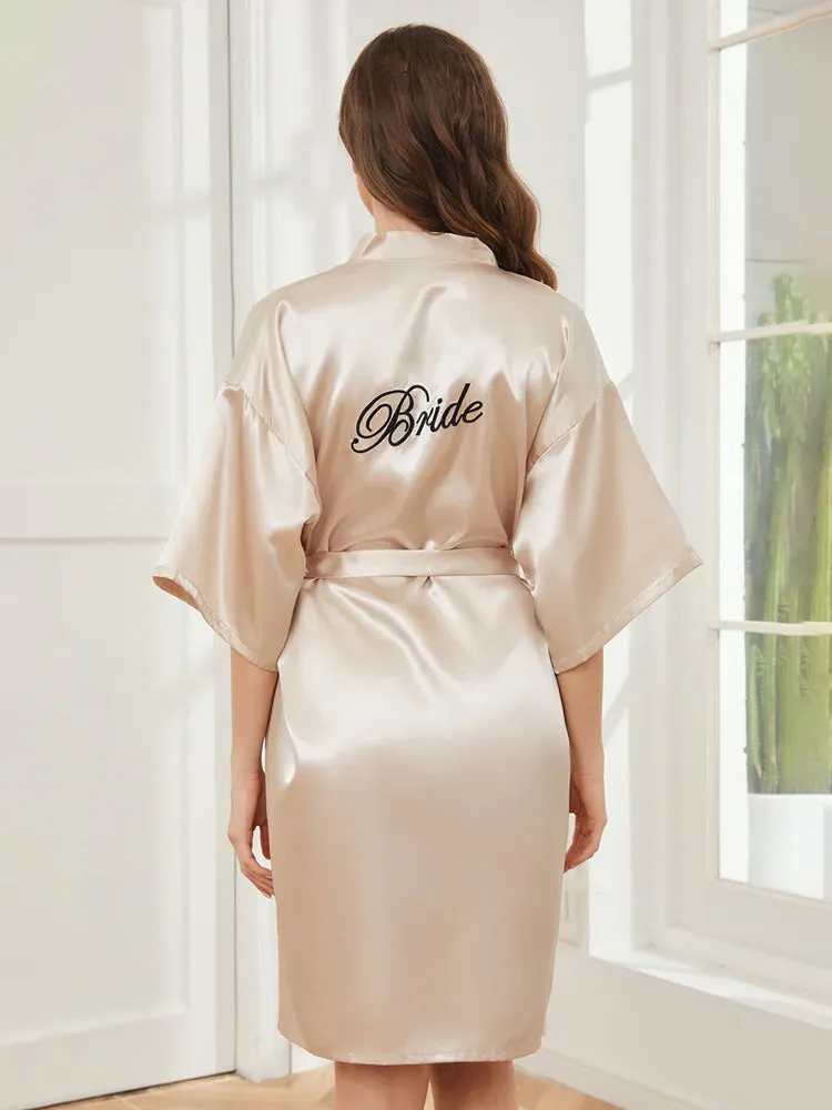 Cicinia Champagne Ready Satin Robe For Bride