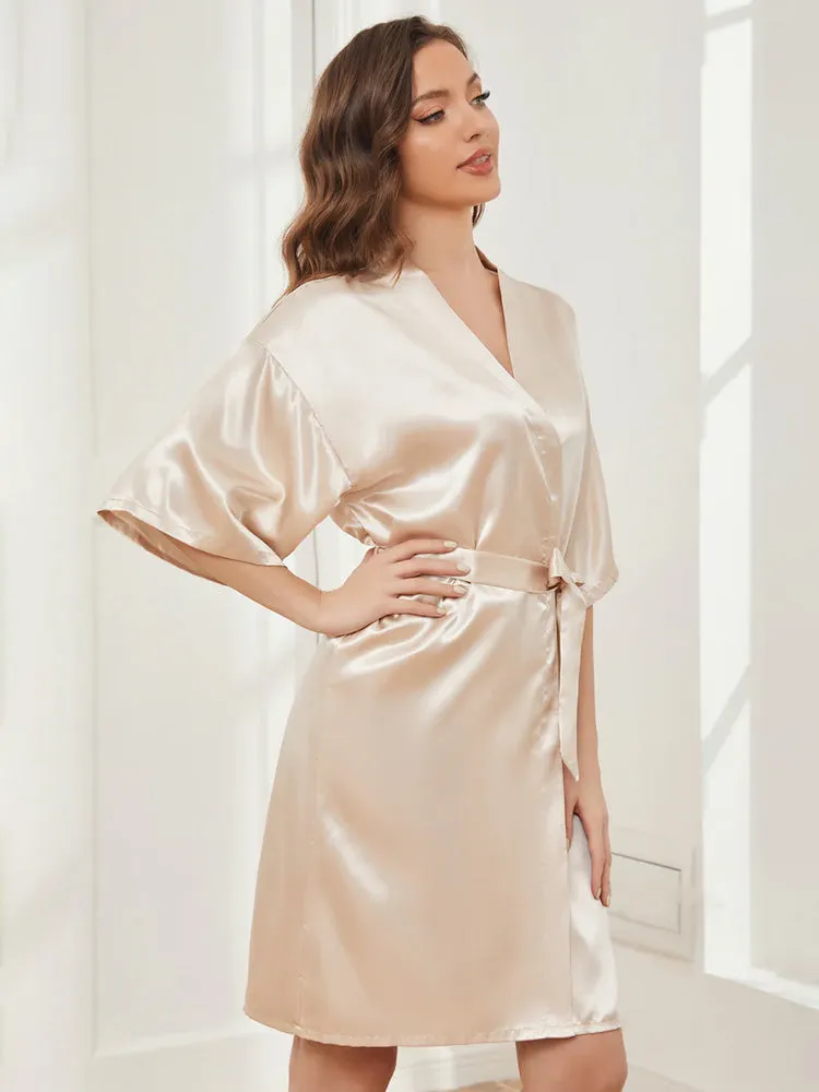 Cicinia Champagne Ready Satin Robe For Bride