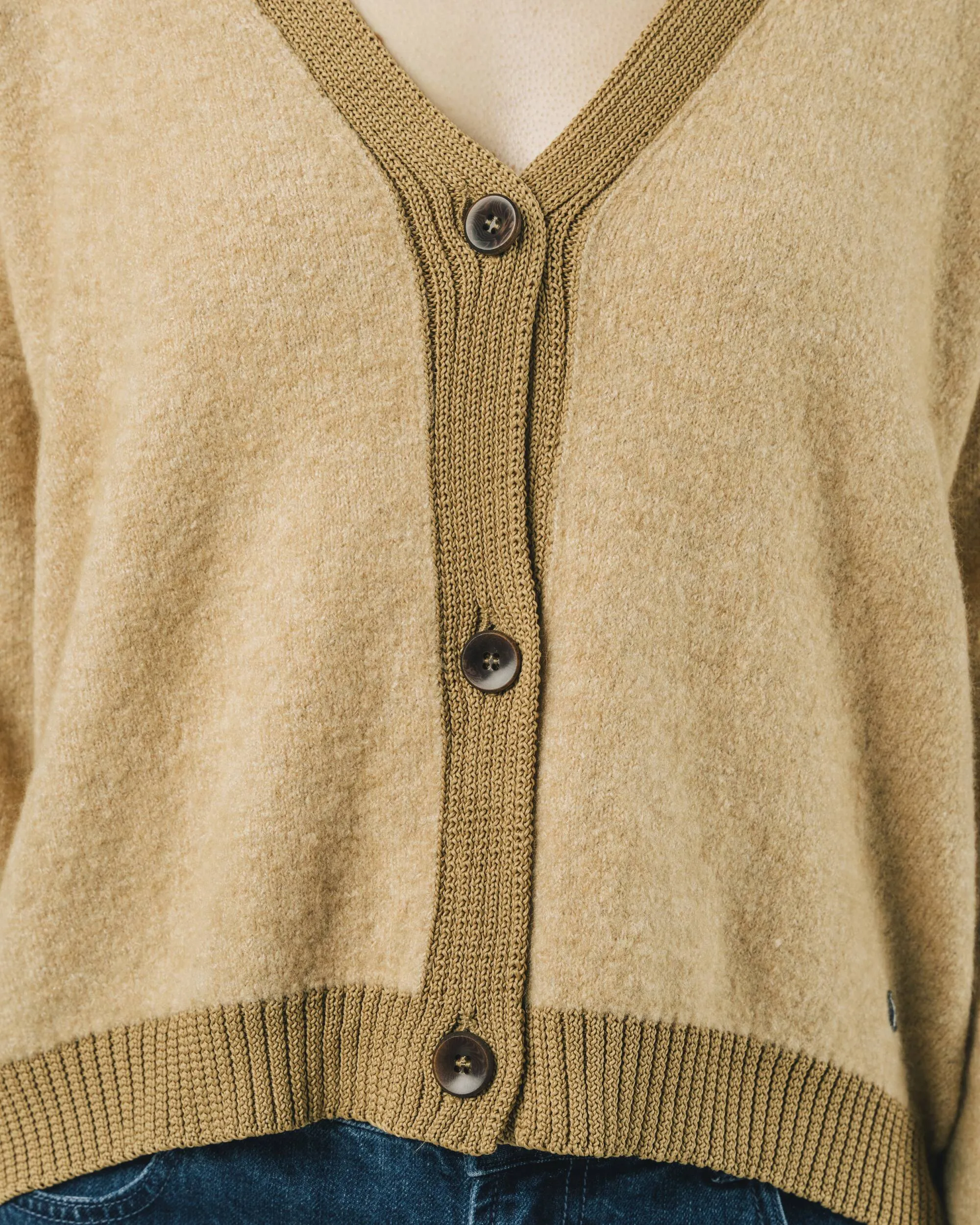 Contrast Cardigan Beige