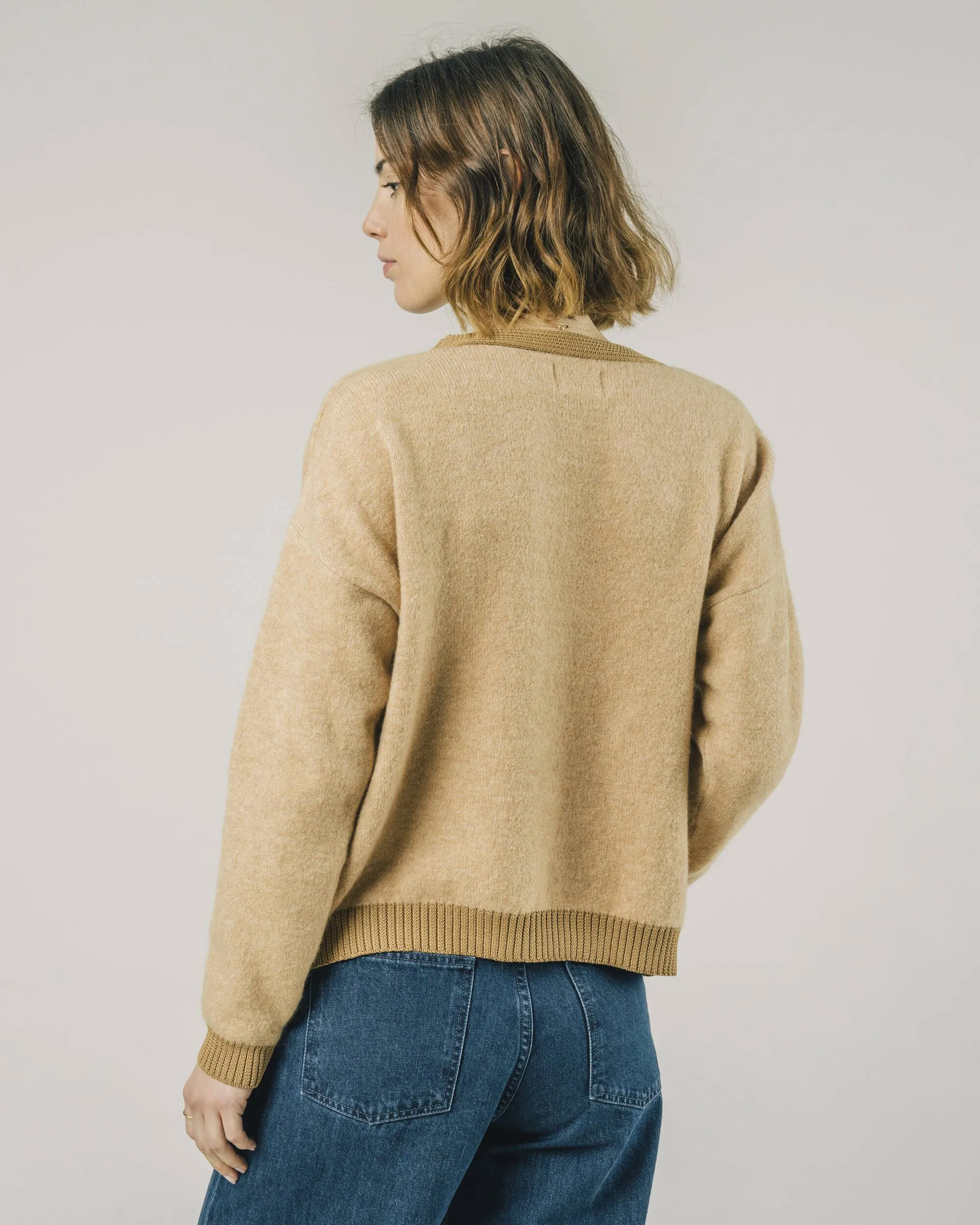 Contrast Cardigan Beige