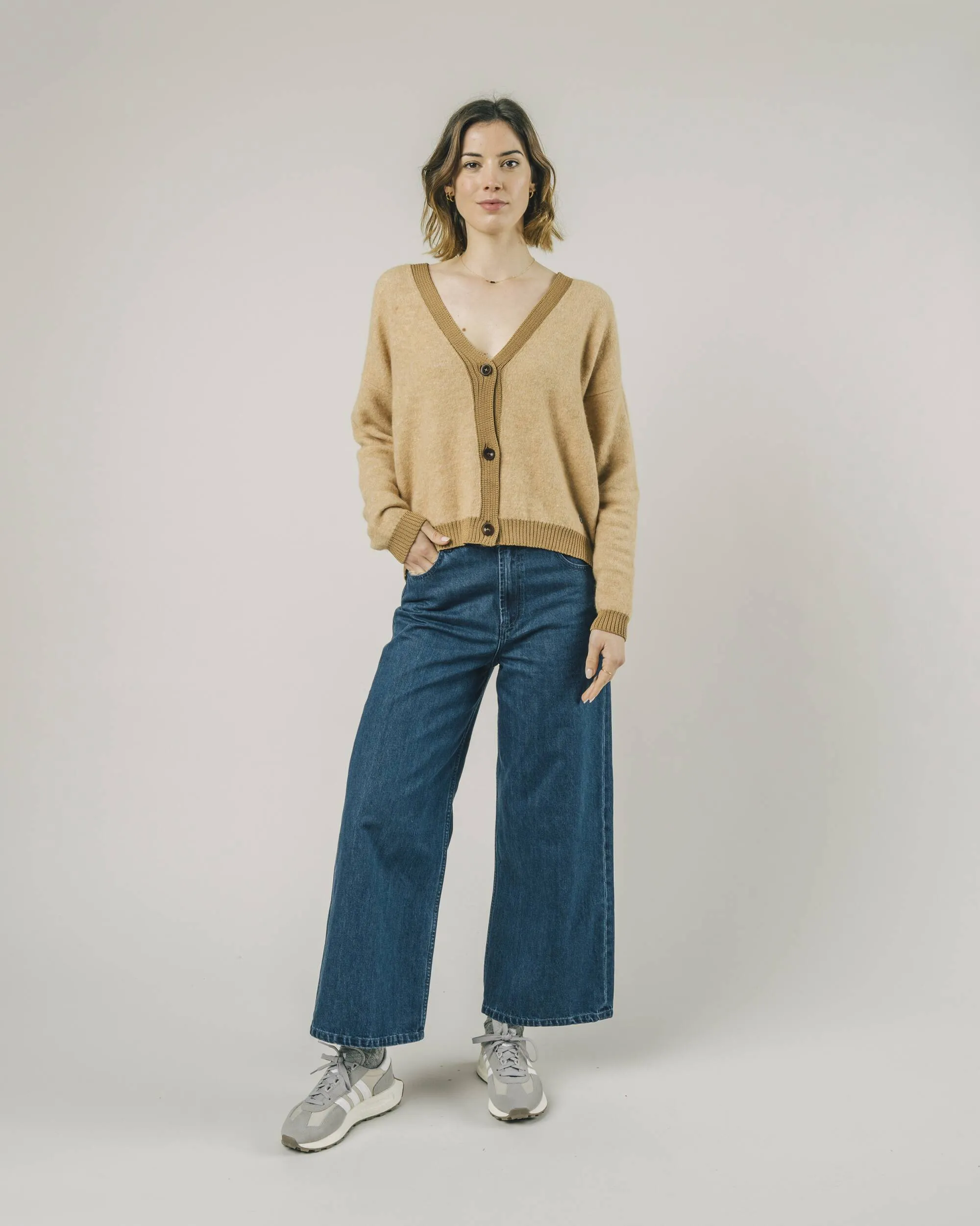 Contrast Cardigan Beige