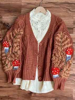 Cottagecore Mushroom Cardigan