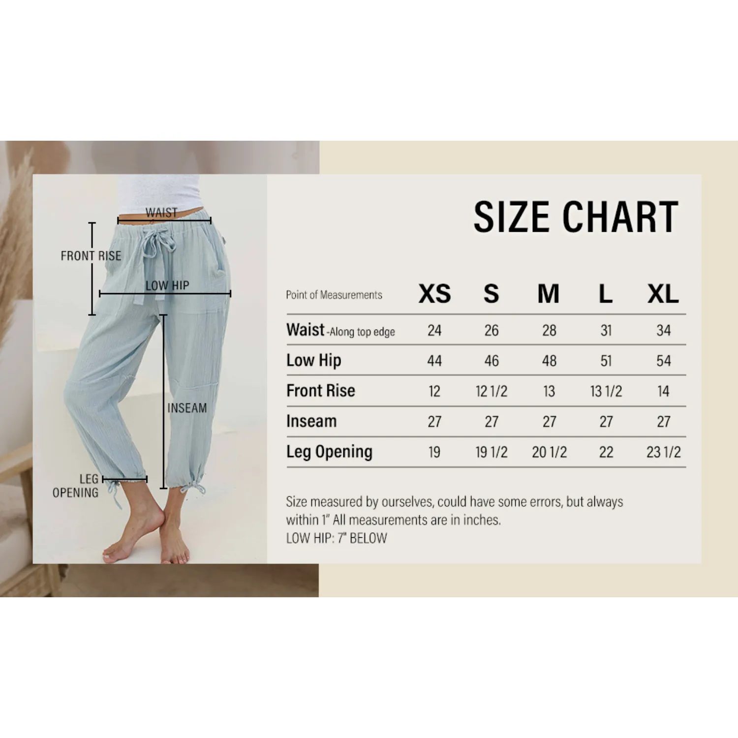 Crinkle Gauze Drawstring Tie Hem Jogger - Fog Taupe