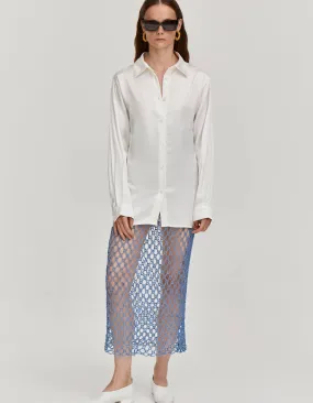 Crochet Midi Skirt - Blue