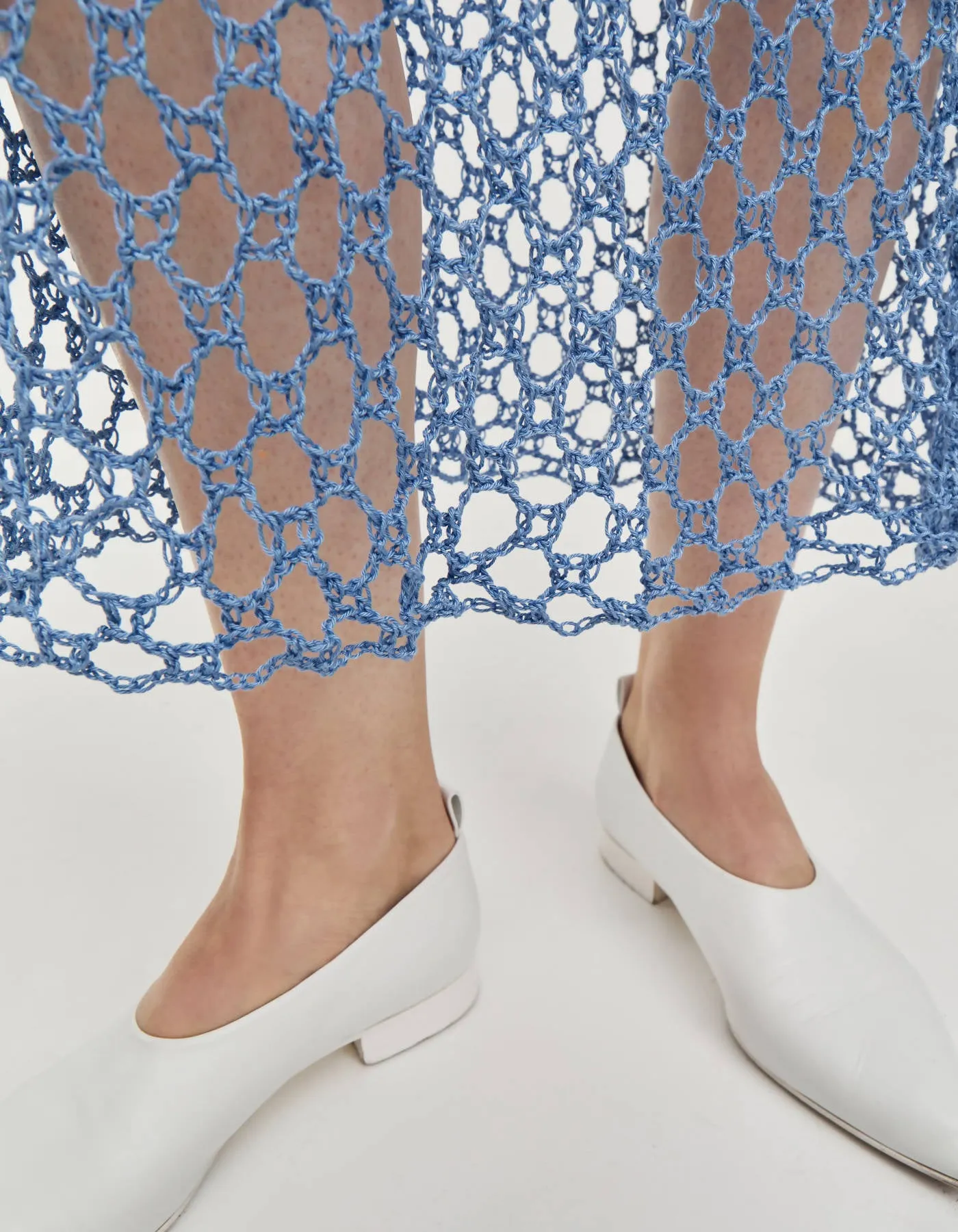 Crochet Midi Skirt - Blue