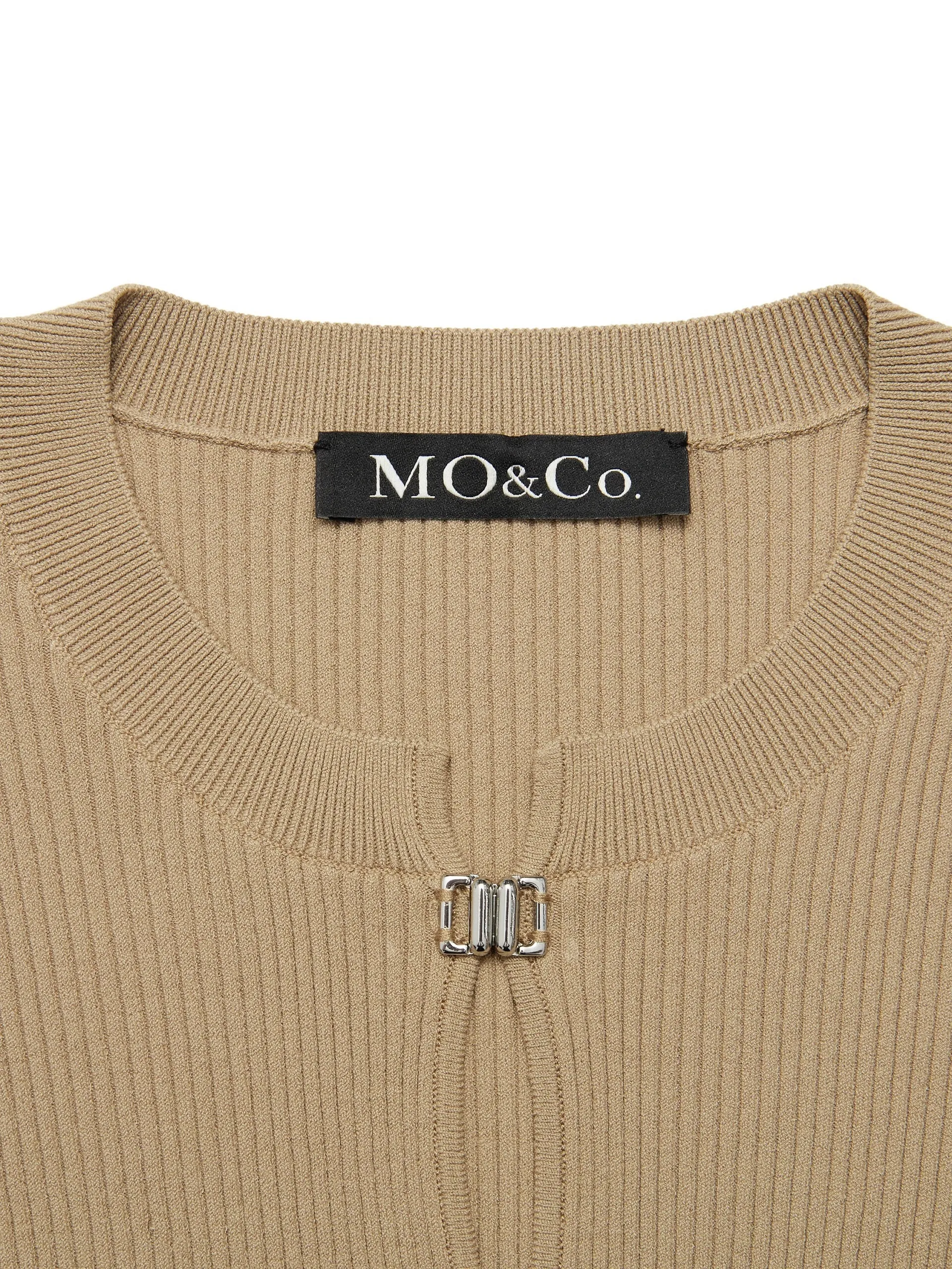 Cropped Metal Button Knit Cardigan
