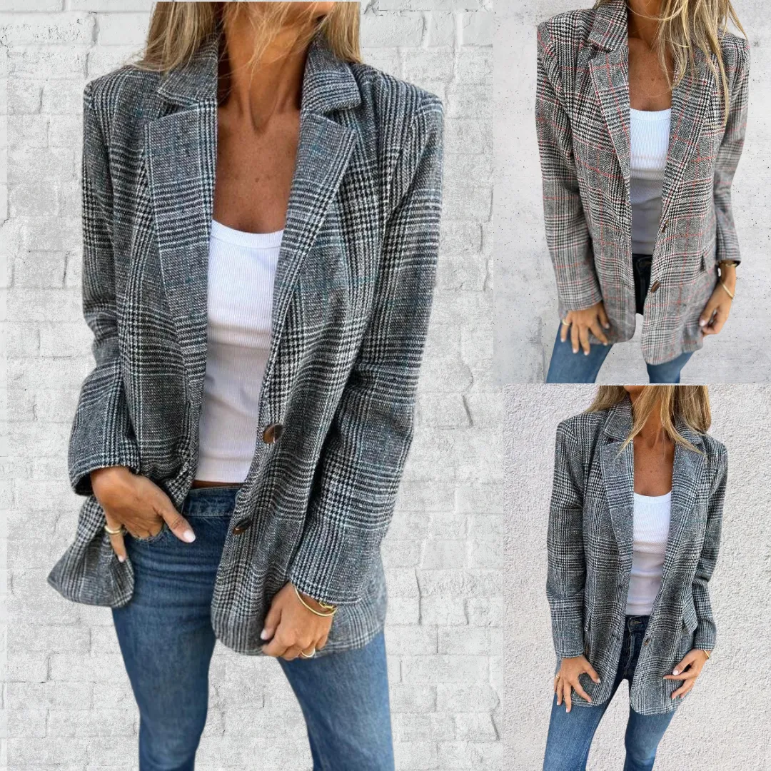 Danaya™ | Stylish Women's Winter Checked Blazer