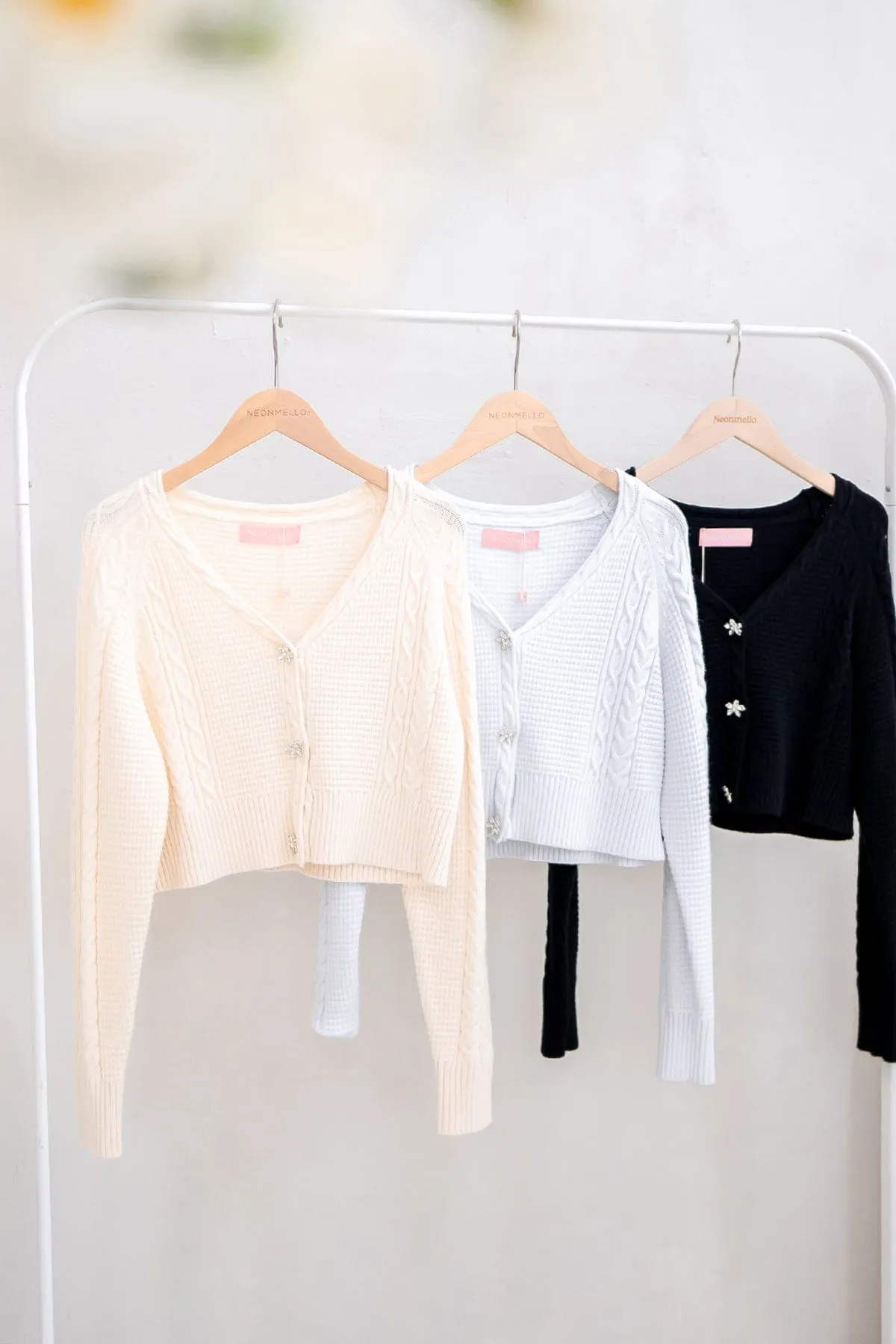 DANIELLE WEAVED CARDIGAN IN CREAM