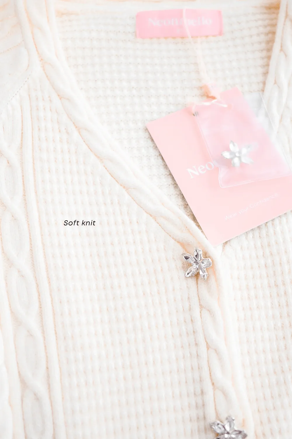 DANIELLE WEAVED CARDIGAN IN CREAM