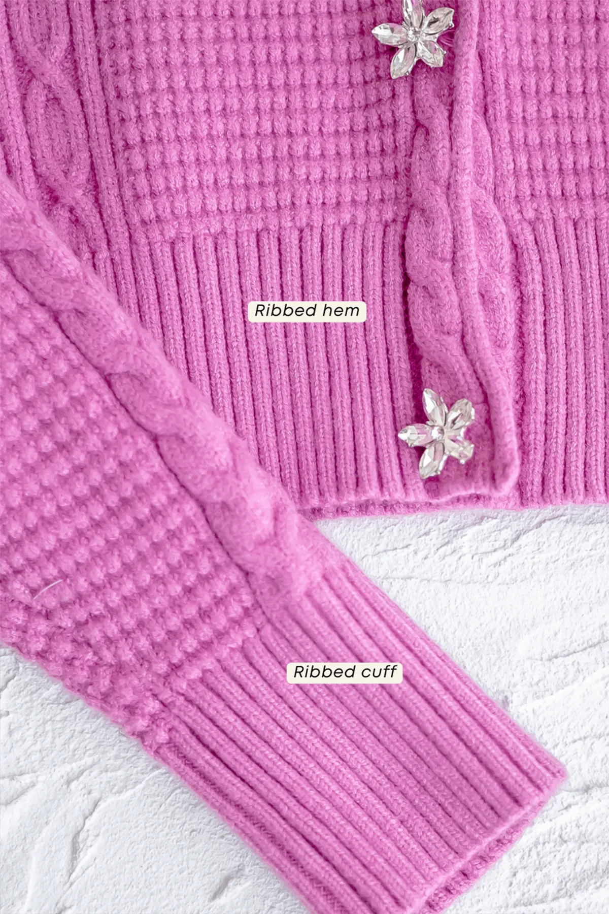 DANIELLE WEAVED CARDIGAN IN MAGENTA