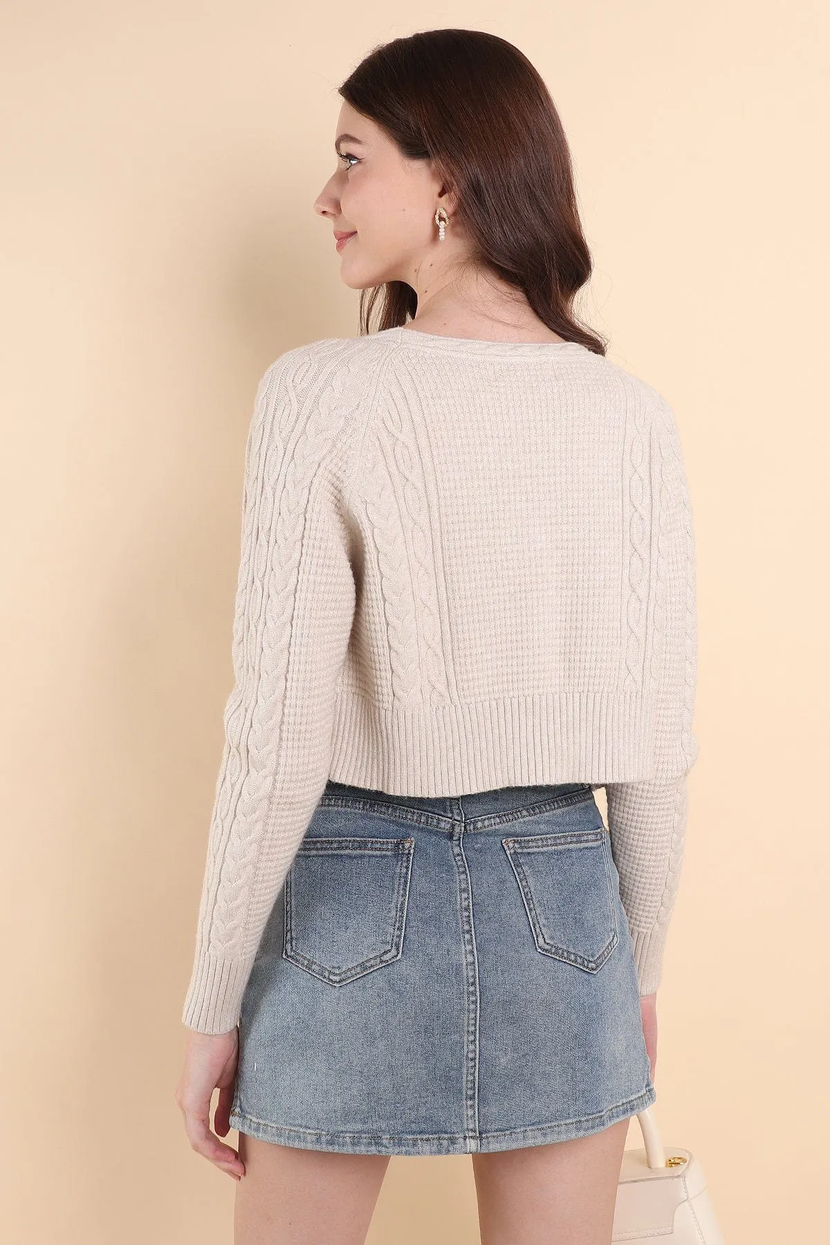 DANIELLE WEAVED CARDIGAN IN OAT