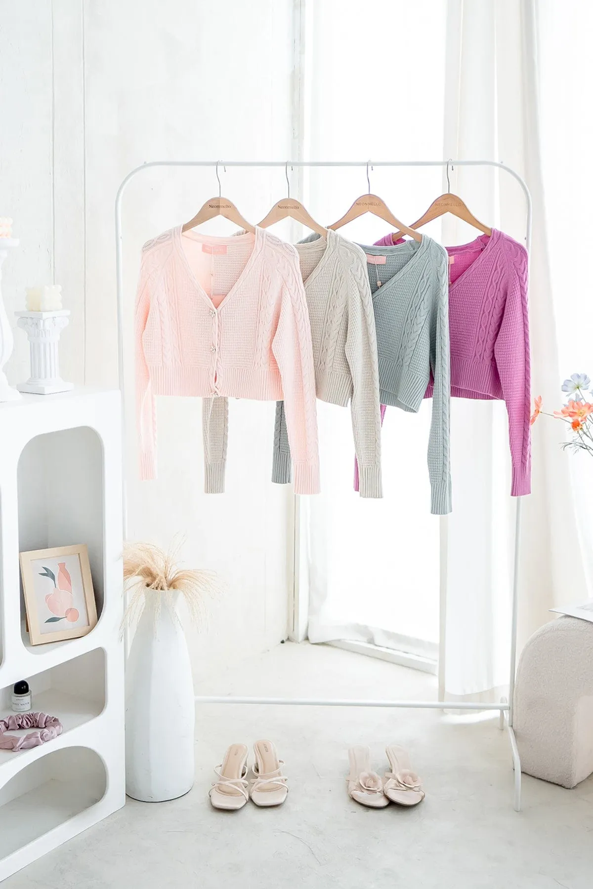 DANIELLE WEAVED CARDIGAN IN OAT