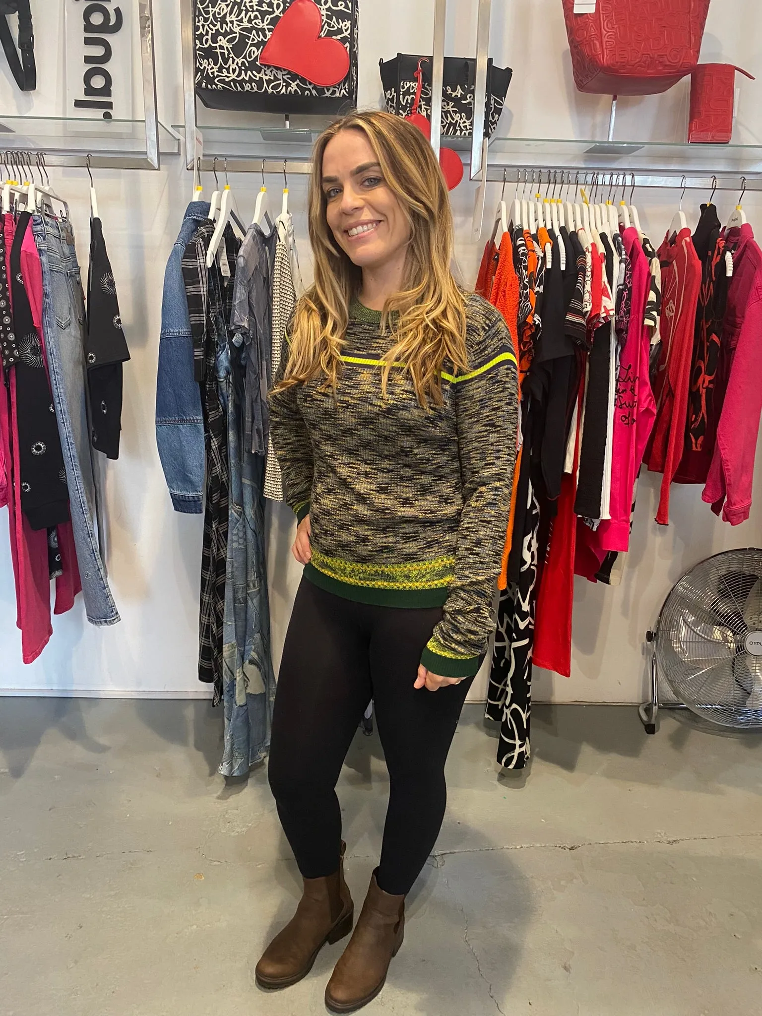 Desigual Jaspe Fine Knit Green Jumper 23WWJF88