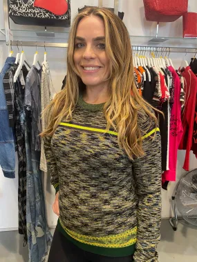 Desigual Jaspe Fine Knit Green Jumper 23WWJF88