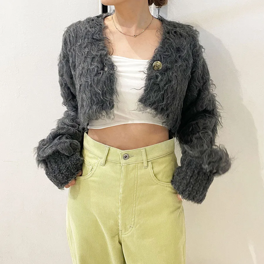 【determ/デターム】<br>Cropped Shaggy Cardigan <br>DT42KN02