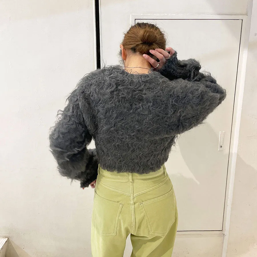 【determ/デターム】<br>Cropped Shaggy Cardigan <br>DT42KN02