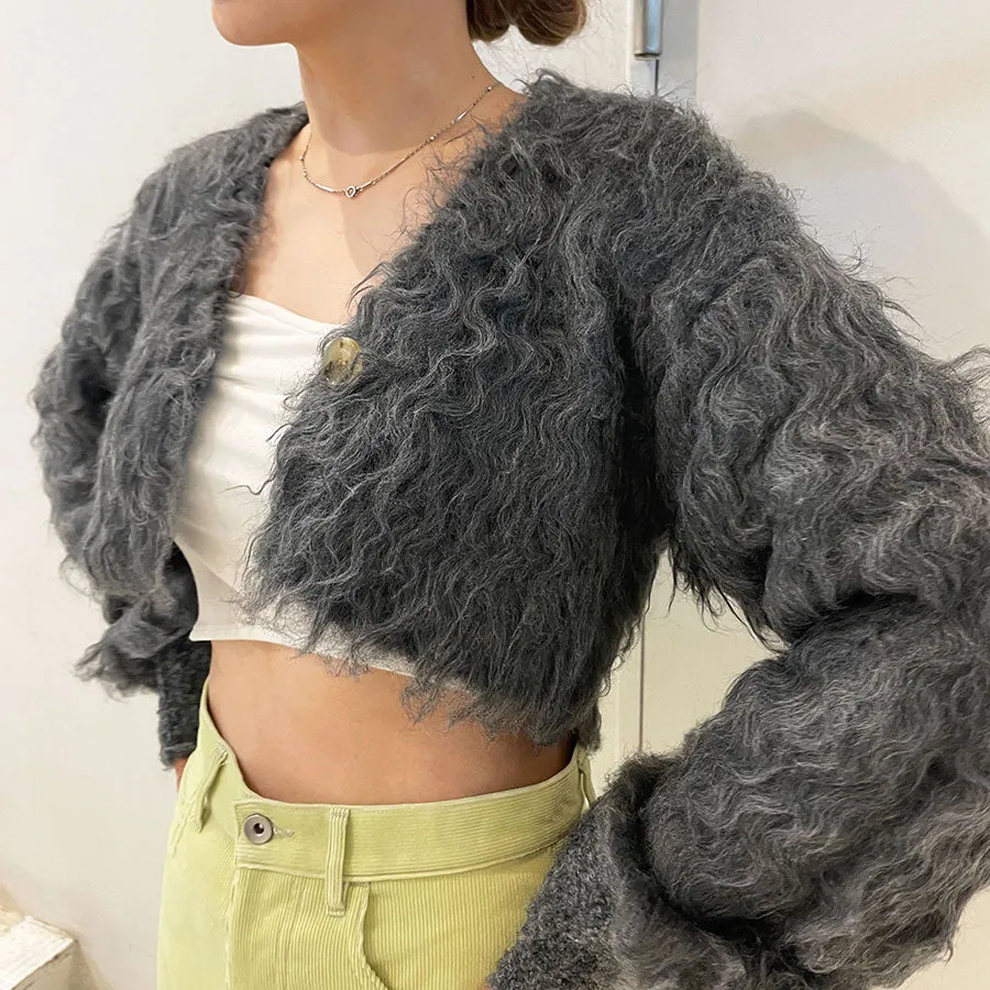【determ/デターム】<br>Cropped Shaggy Cardigan <br>DT42KN02