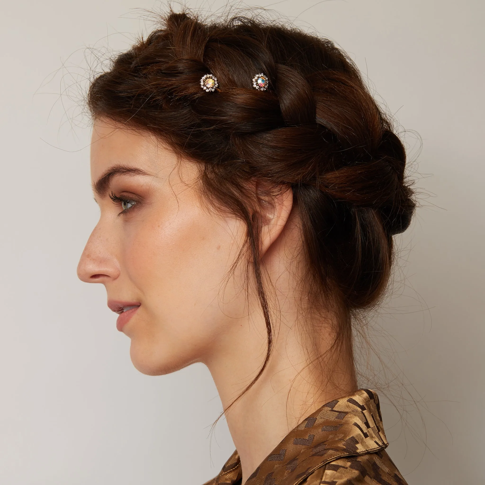 Diamante Hair Grips Set of Two Royal