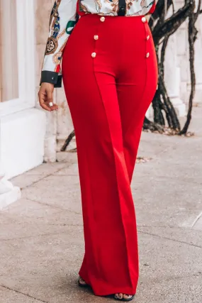 Diana High Waist Pants W/ Button Details