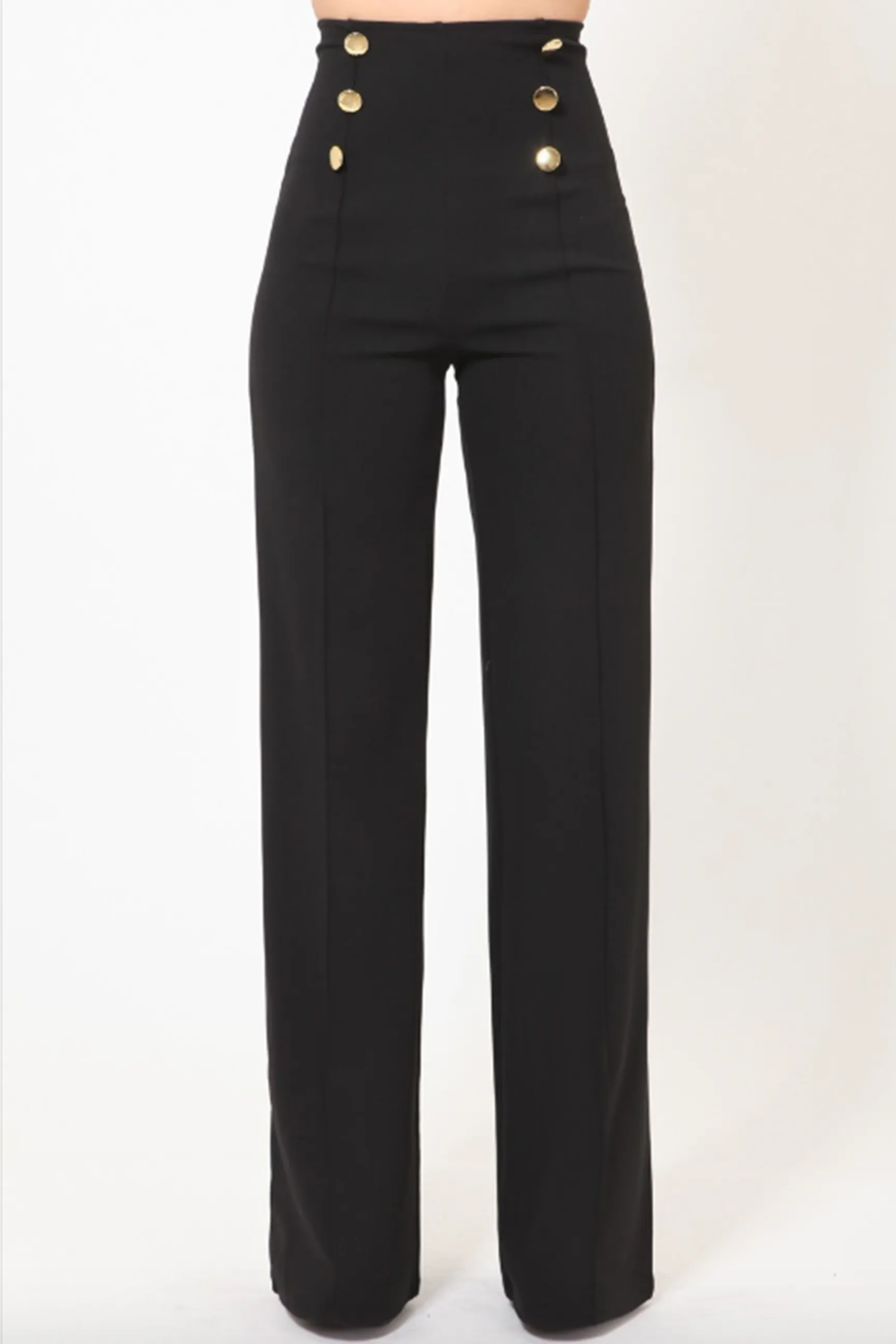 Diana High Waist Pants W/ Button Details