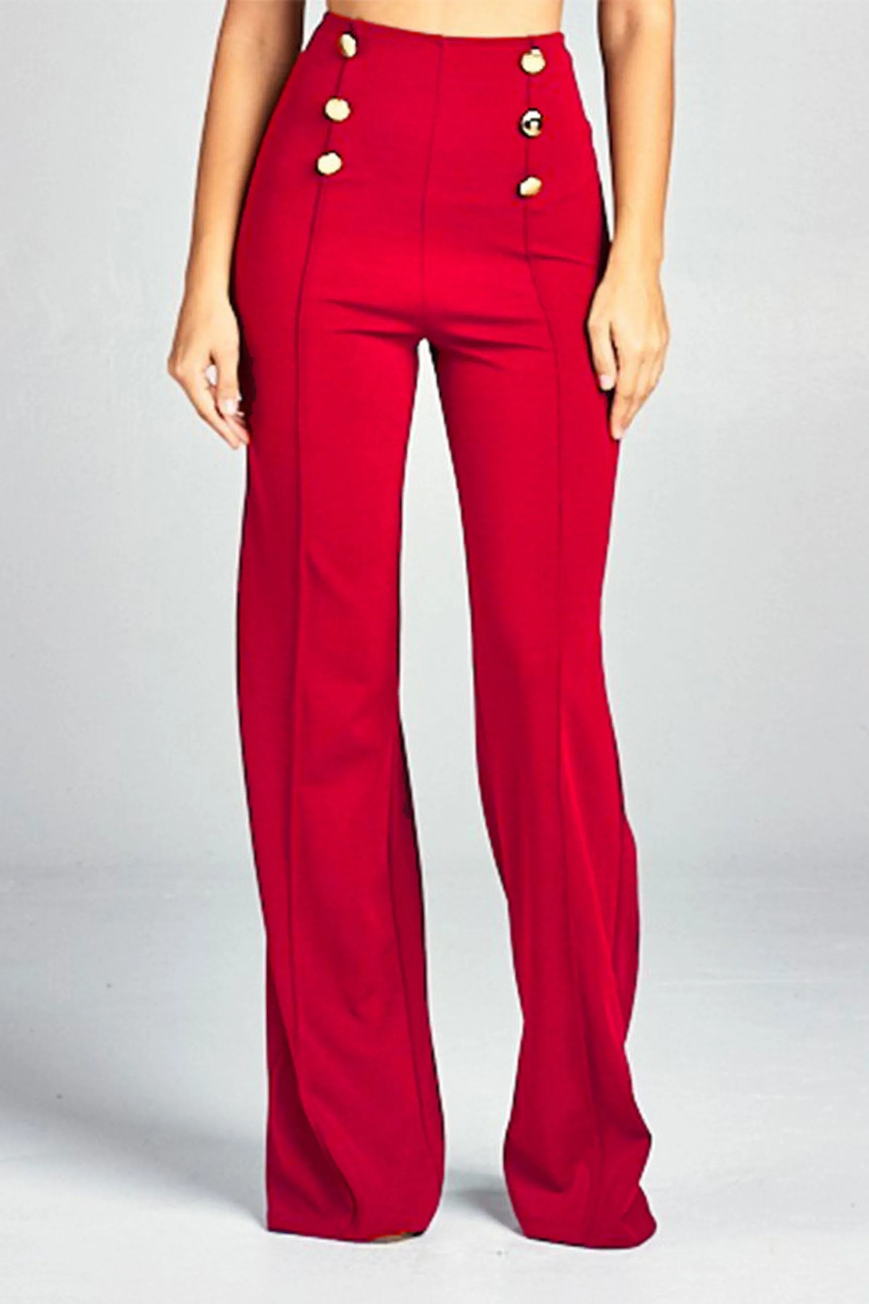 Diana High Waist Pants W/ Button Details