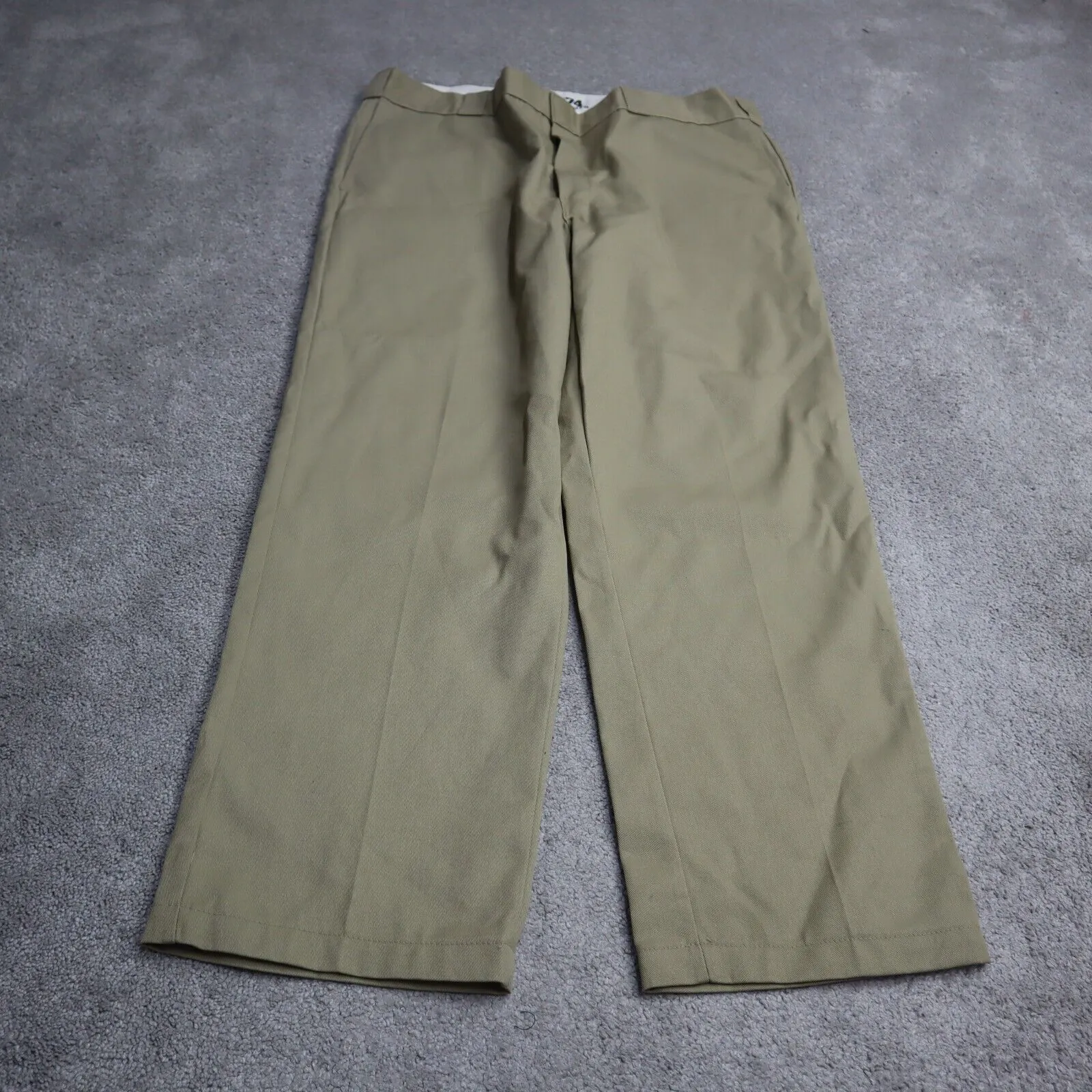 Dickies Womens Chino Pants Wide Leg High Rise Outdoor Logo Ivory Size W40XL29