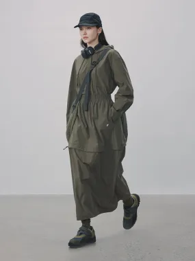 Drawstring A-Line Casual Long-Skirt